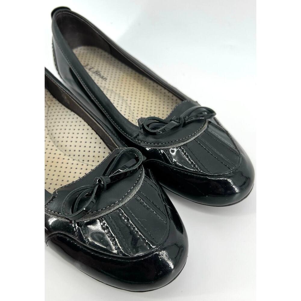 L.L.Bean | Coastal Rain Skimmers Black Patent Leather Flats Size 7